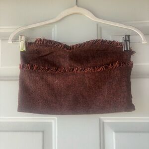 Sense of Place brown tweed strapless top size Free Size